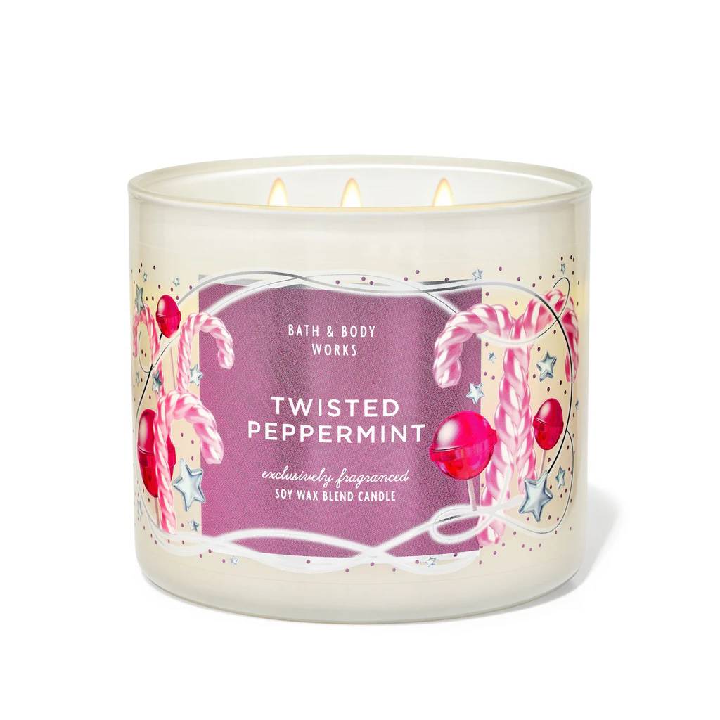 Bath and Body Works Twisted Peppermint Candle 3-Wick
