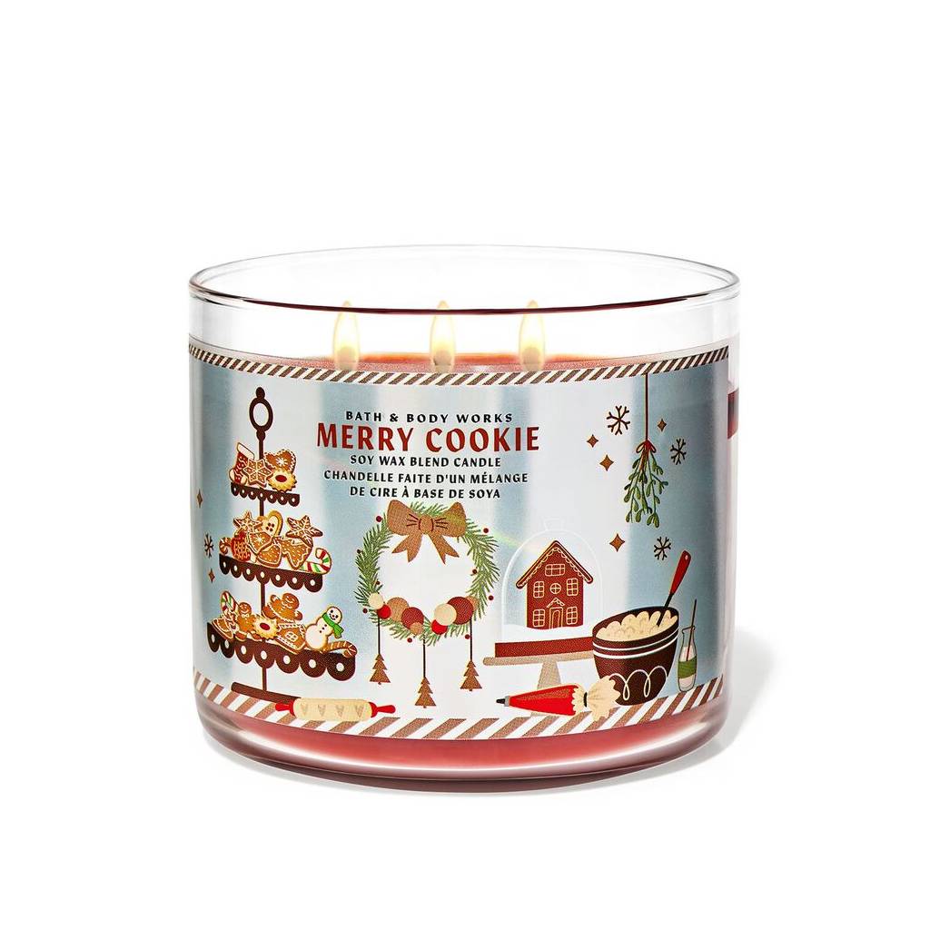 Bath and Body Works Merry Cookie Candle 3-Wick