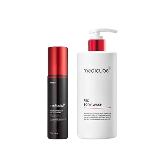 Medicube Red Acne Body Set 400ML Wash +110G Peeling