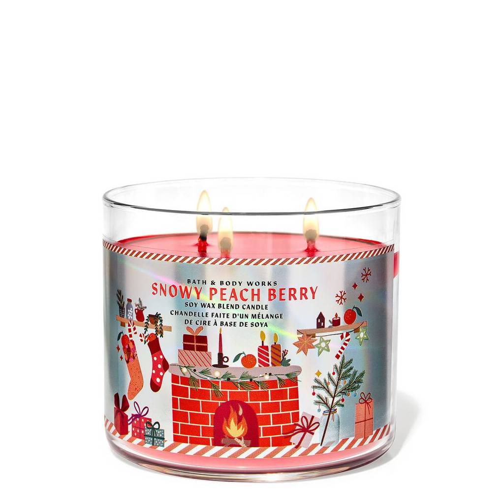 Bath and Body Works Snowy Peach Berry Candle 411G