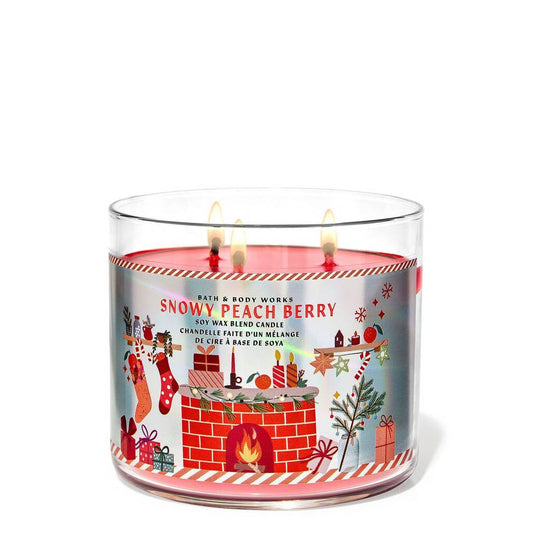 Bath and Body Works Snowy Peach Berry Candle 411G