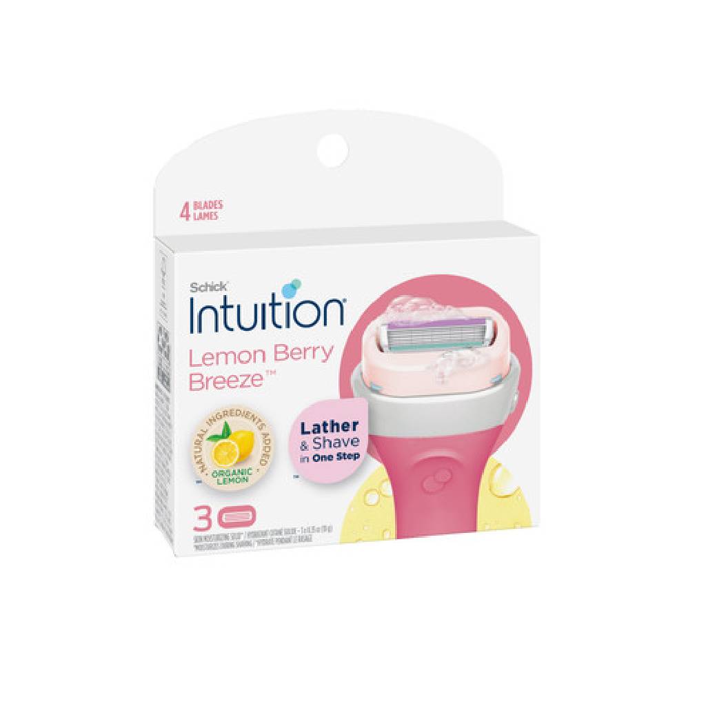 Intuition Schick Lemon Berry Breeze Refill Blade Cartridges for Women, 3 ct